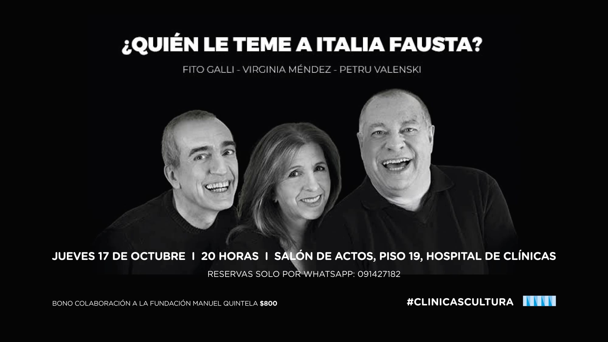 Después de su triunfal regreso a los escenarios, Italia Fausta llega al piso 19 del Hospital de Clínicas