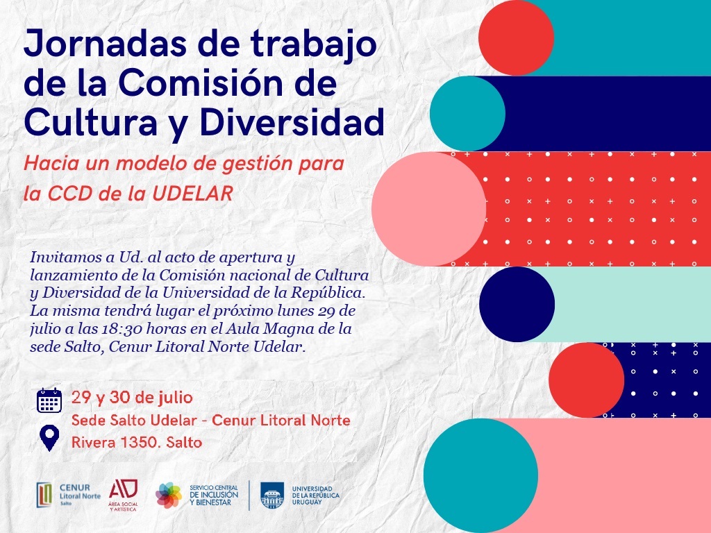 Invitación Jornadas Comisión Cultura y Diversidad Udelar Salto
