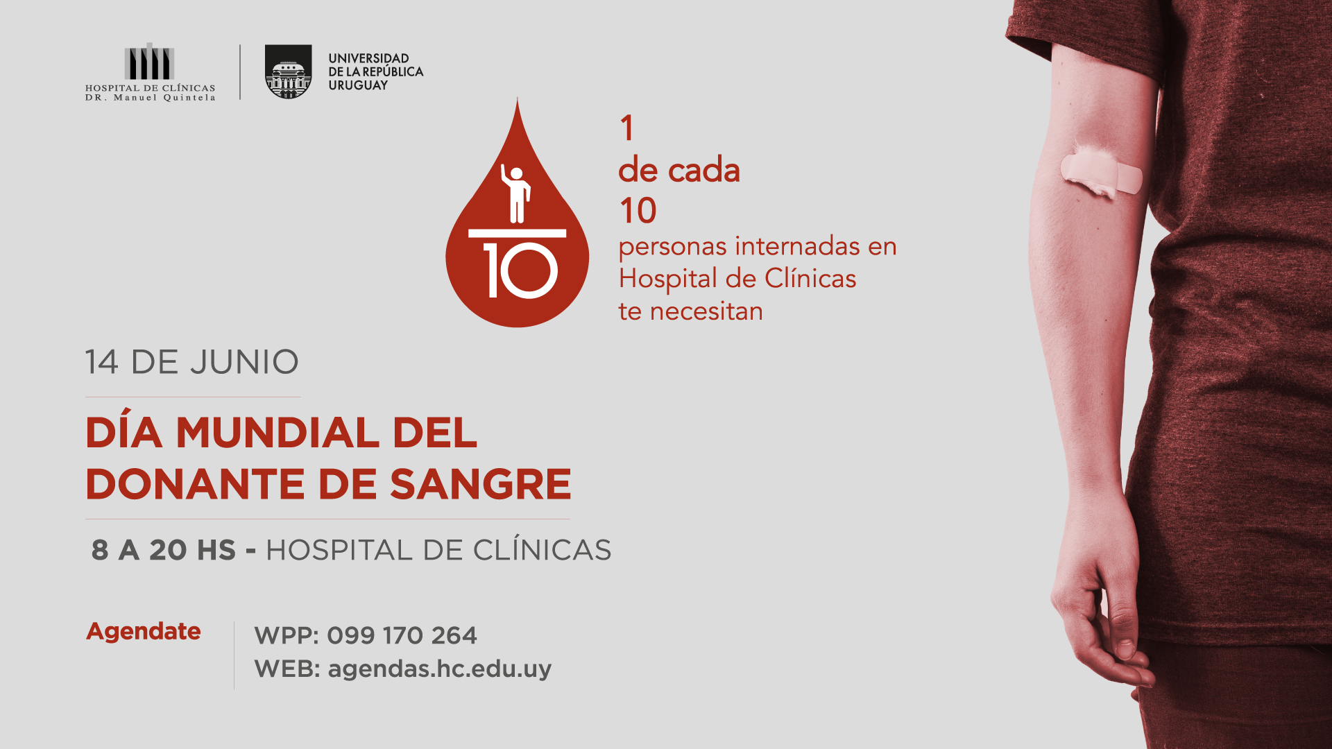 Doná sangre, doná vida: 14J Día Mundial del Donante de Sangre.