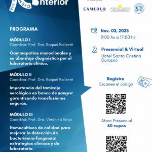 Viernes 3 de noviembre: VIII Jornada Científica organizada por el Departamento de Laboratorio Clínico del Hospital de Clínicas