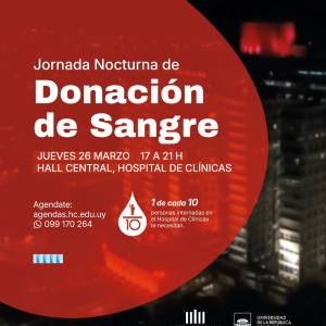 Jueves 26 de marzo: Jornada Nocturna de Donación de Sangre